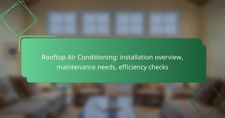 Rooftop Air Conditioning: installation overview, maintenance needs, efficiency checks