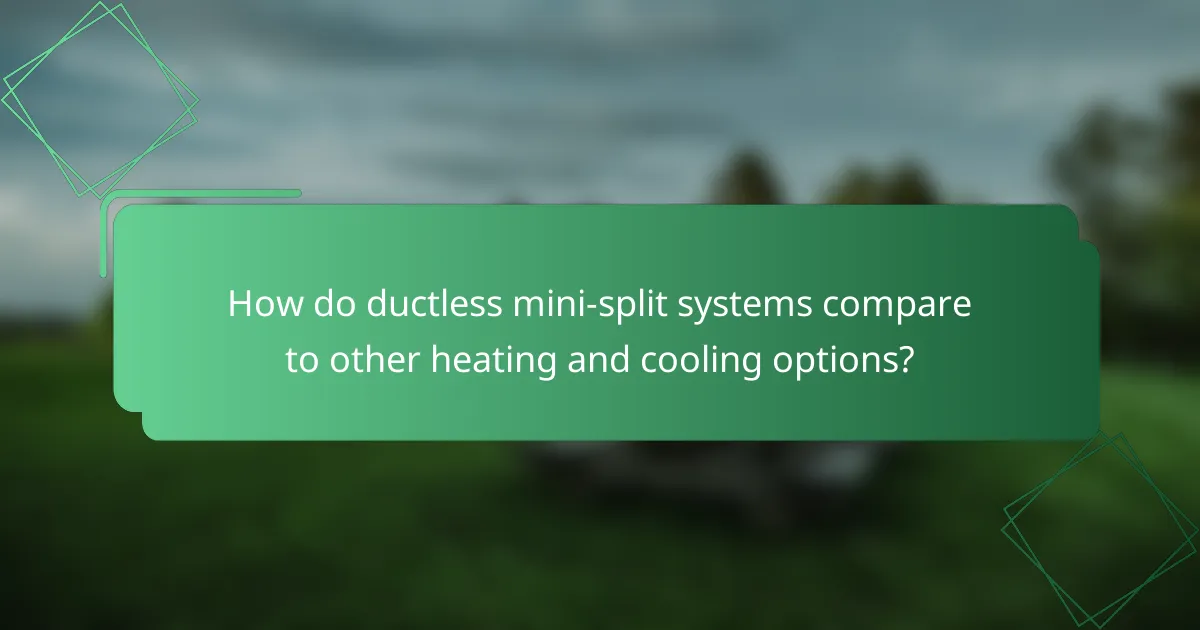 How do ductless mini-split systems compare to other heating and cooling options?