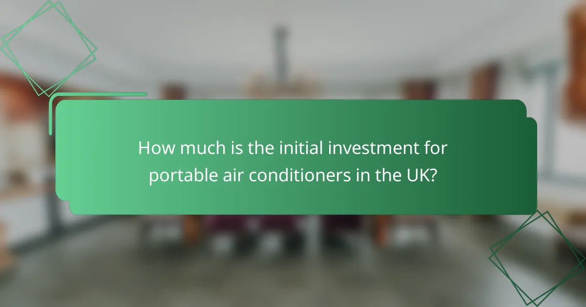 How much is the initial investment for portable air conditioners in the UK?