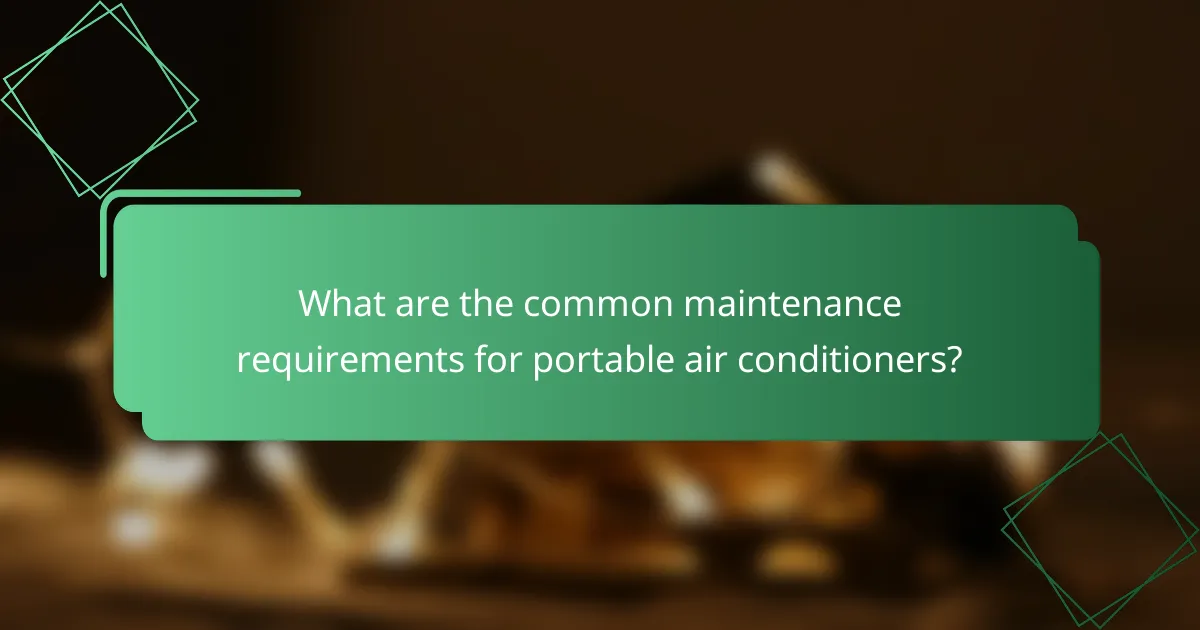 What are the common maintenance requirements for portable air conditioners?