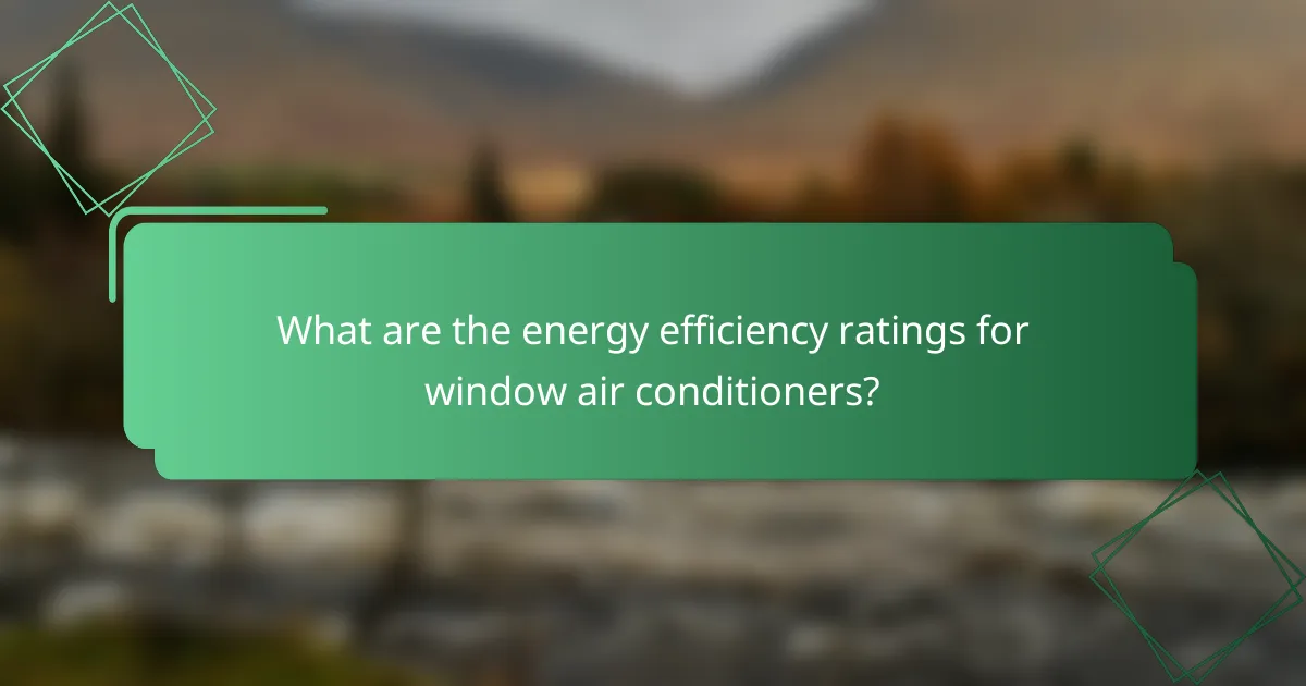 What are the energy efficiency ratings for window air conditioners?