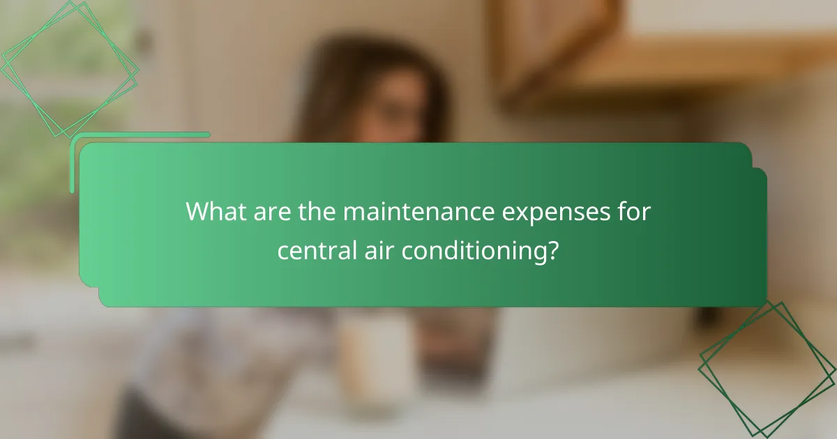 What are the maintenance expenses for central air conditioning?