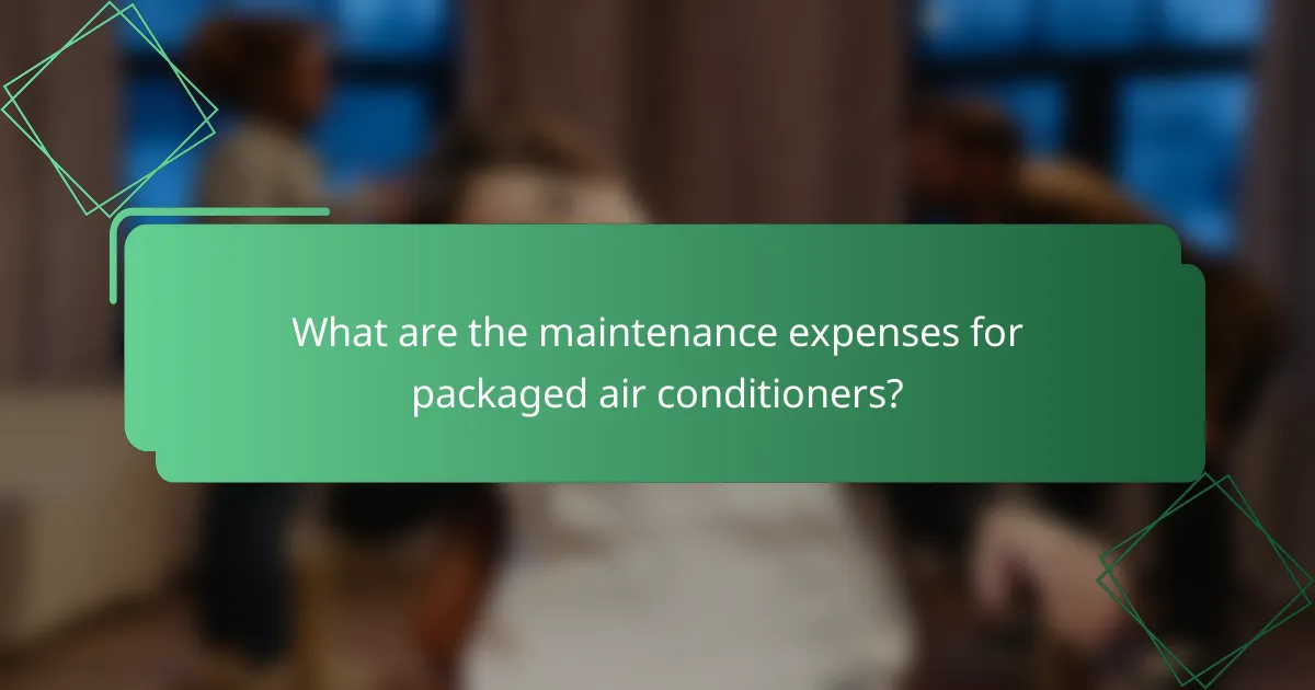 What are the maintenance expenses for packaged air conditioners?