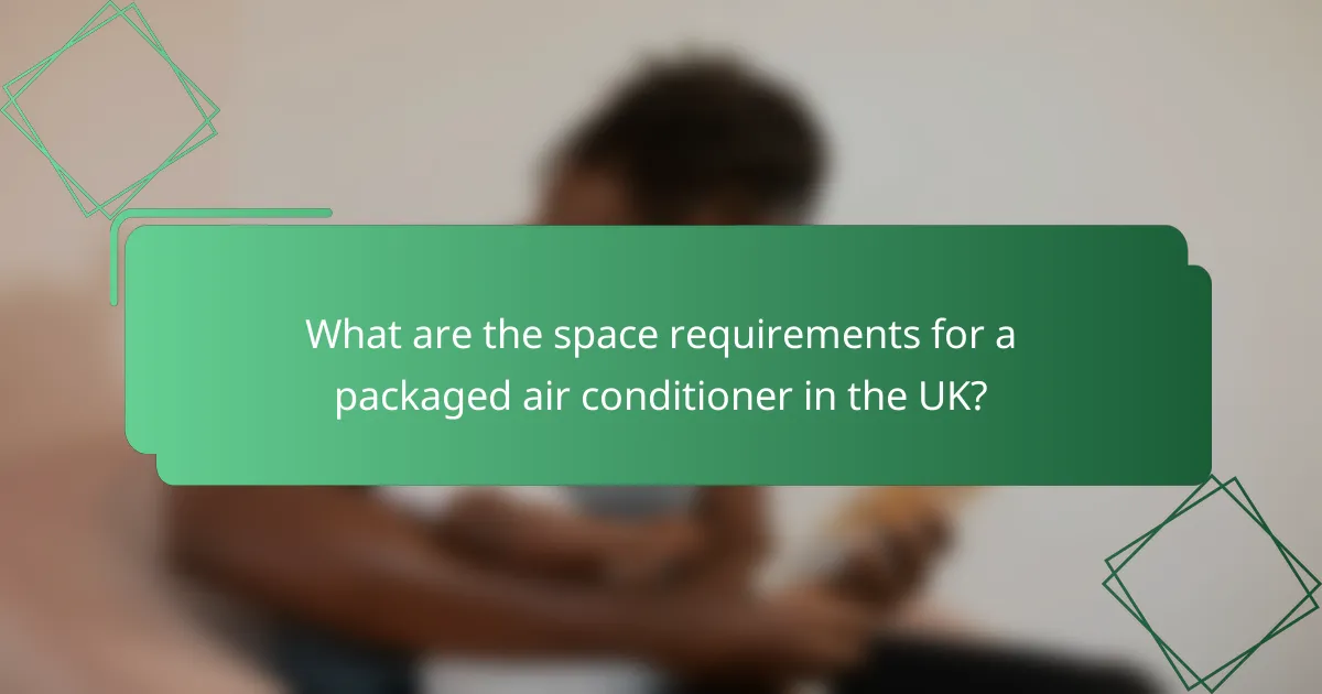 What are the space requirements for a packaged air conditioner in the UK?