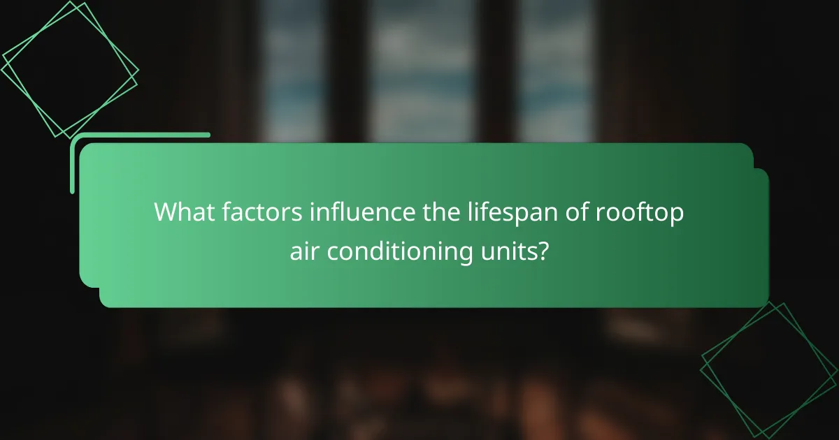 What factors influence the lifespan of rooftop air conditioning units?
