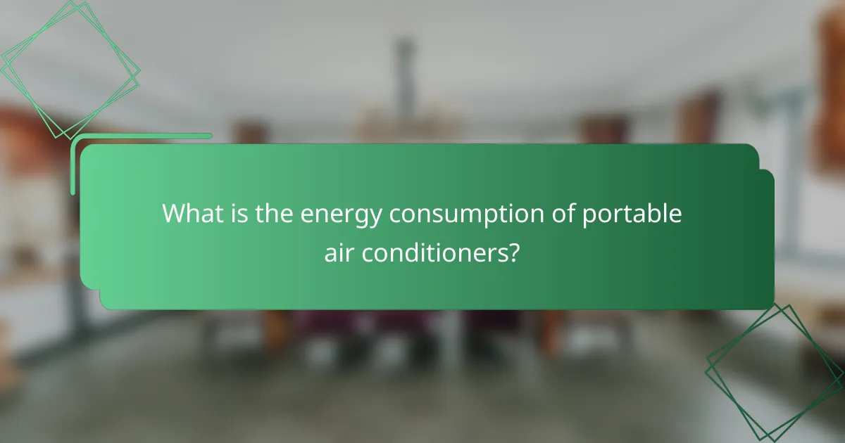 What is the energy consumption of portable air conditioners?