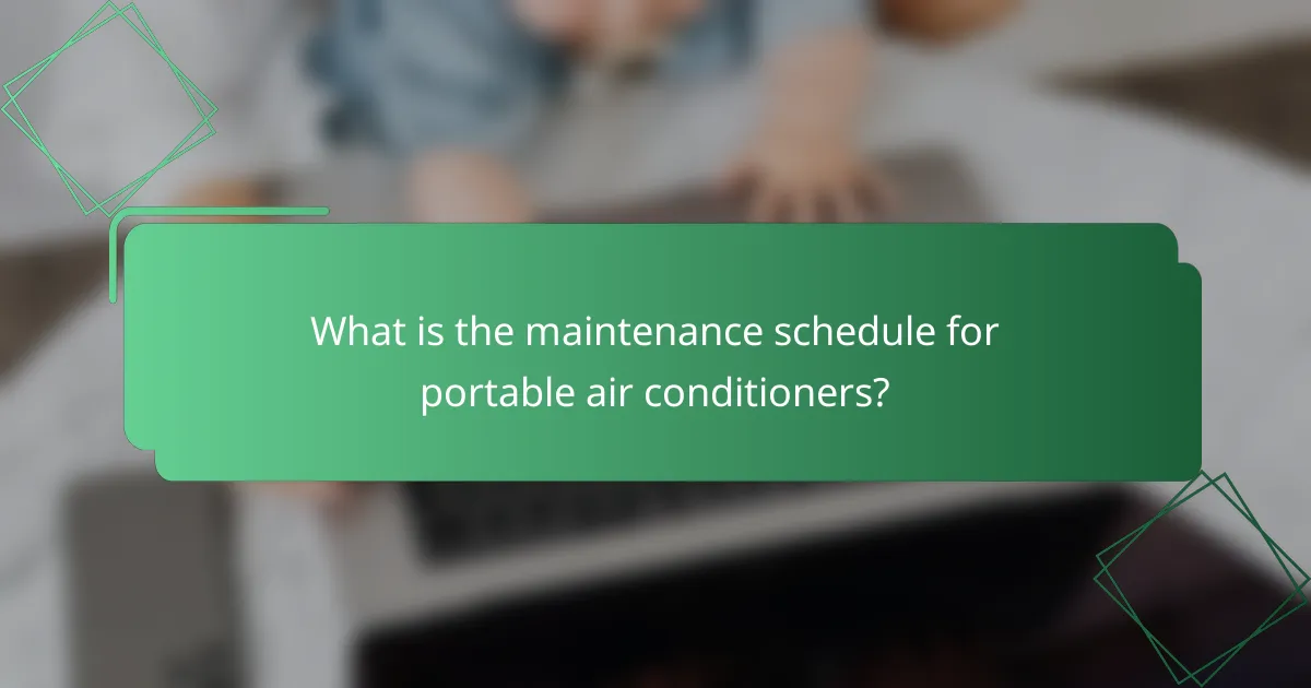 What is the maintenance schedule for portable air conditioners?